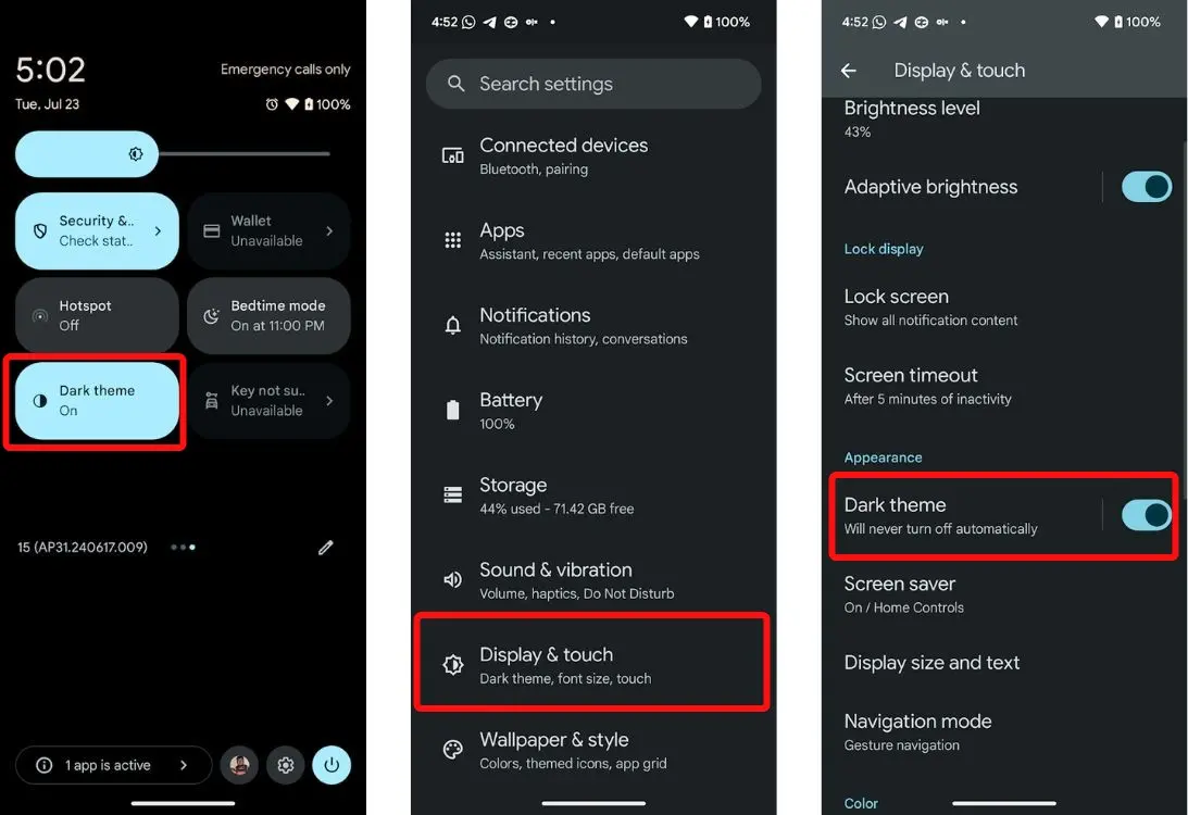 Enable Dark Mode Using System Settings 1